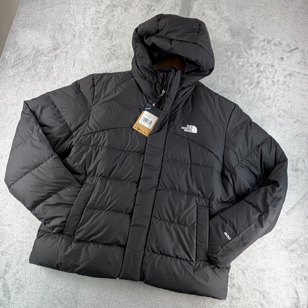The North Face Baltic Down Puffer Hoodie Men’s L Black 600 Fill NWT